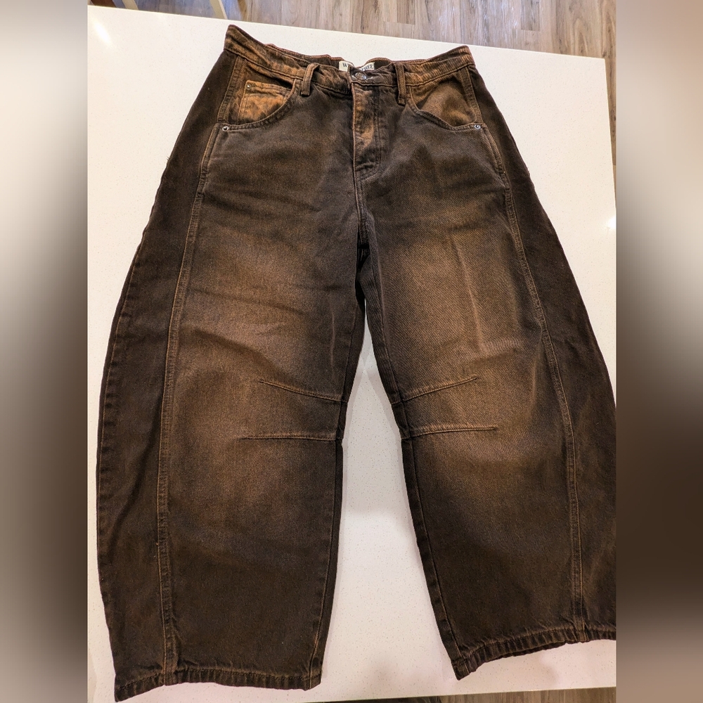 NEW Free People Good Luck Barrel Jeans - Size 28 Short